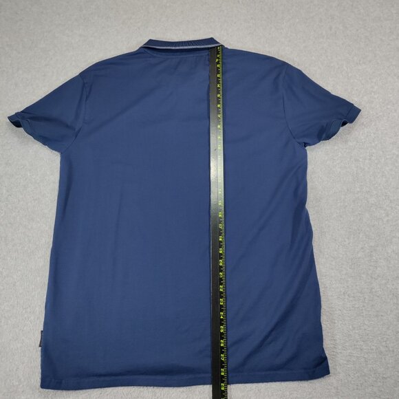 Marc Asher Polo Shirt Mens XL (runs small) Blue Stretch Cotton Preppy Casual - Picture 6 of 7